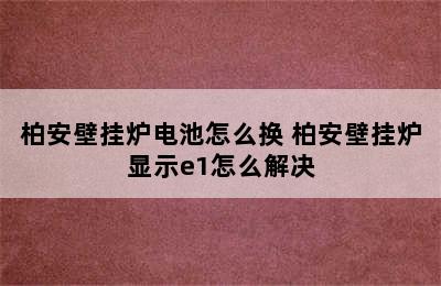 柏安壁挂炉电池怎么换 柏安壁挂炉显示e1怎么解决